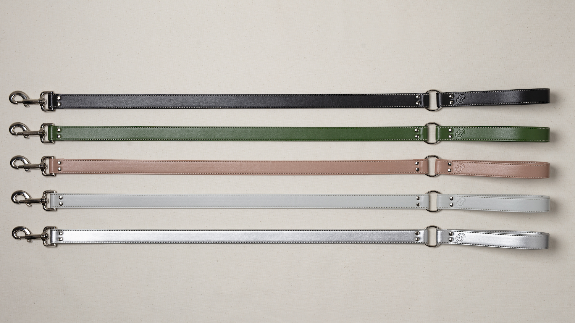 Laisse en cuir de pomme argentée — Édition Silver