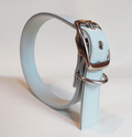 Collier en cuir de pomme bleu glacier